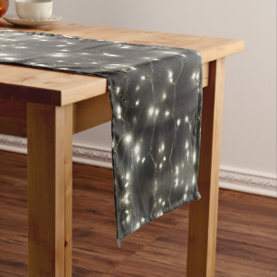 Sparkling Silver Lights Christmas Table Runner