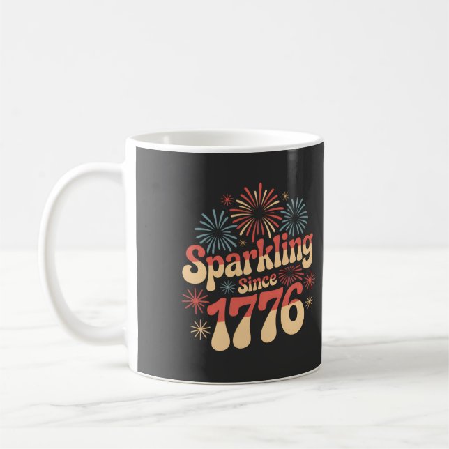 Sparkling Since 1776 4th of July Patriotic Coffee Mug (Left)