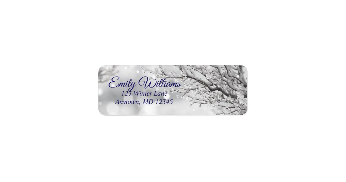 Sparkling Snow And Ice Winter Return Address Label Zazzle Com