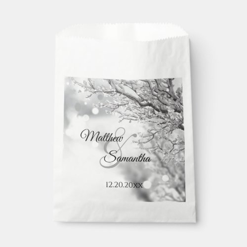 Sparkling Snow and Ice  Winter Wedding Favor Bag