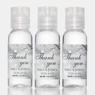Sparkling Snow and Ice Winter Wedding Hand Sanitizer