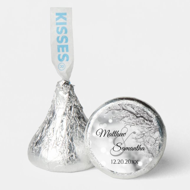 Sparkling Snow and Ice | Winter Wedding Hershey®'s Kisses® (Front)