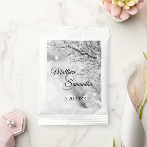 Sparkling Snow and Ice Winter Wedding Hot Chocolate Drink Mix