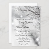 Sparkling Snow and Ice Winter Wedding Invitation (Front/Back)