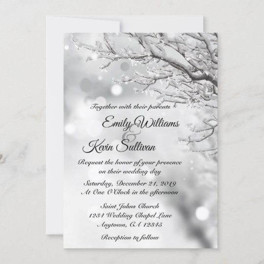 Sparkling Snow and Ice Winter Wedding Invitation | Zazzle.com