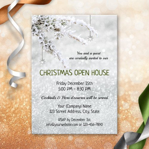 Sparkling Snow Christmas Company Open House Invite