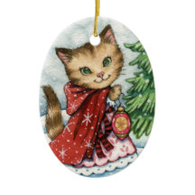 Sparkling Snow - Cute Christmas Cat Ornament