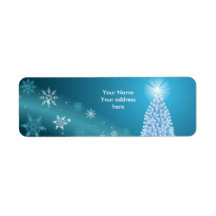Sparkling snow landscape label personalize