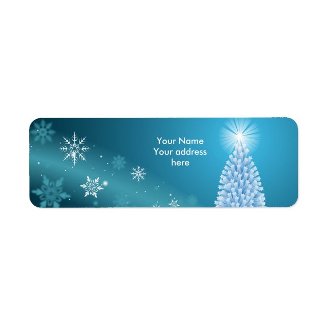 Sparkling snow landscape label personalize (Front)