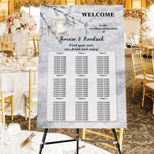 Sparkling Snow Lantern Winter Wedding Foam Board