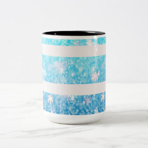 Sparkling Snow Striped Coffee Mug