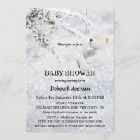 Sparkling Snow Winter Baby Shower Invitation