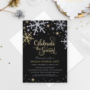 Sparkling Snowflakes Celebrate the Season Holiday Invitation