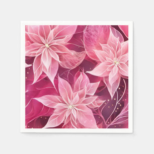 Sparkling Soft Pink Poinsettia Napkins