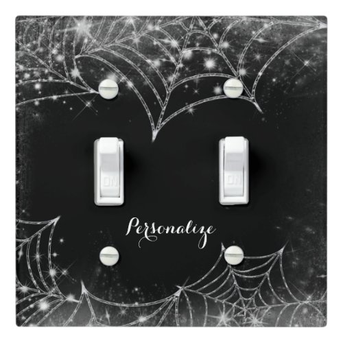 Sparkling Spiderwebs Halloween Party Decor Light Switch Cover