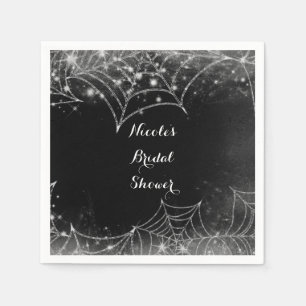 Sparkling Spiderwebs Halloween Party Napkins