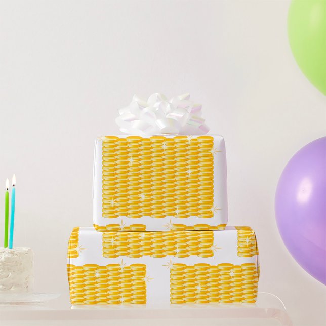 Sparkling Stacks of Gold Coins Wrapping Paper (Creator Uploaded)