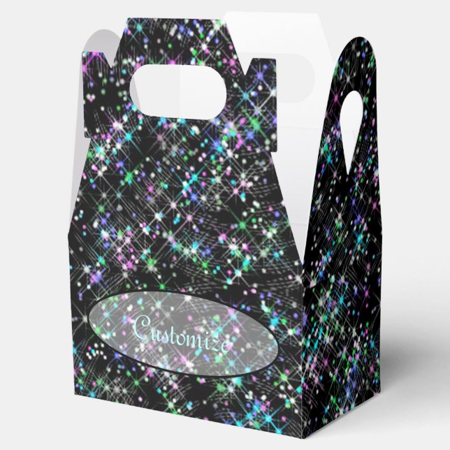 Sparkling Star Dust Gable Favor Box (Opened)