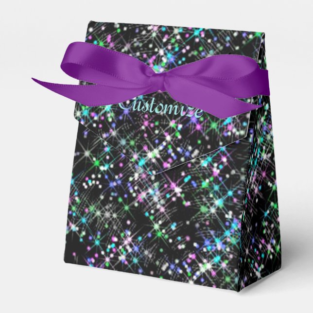 Sparkling Star Dust Tent Favor Box (Front Side)