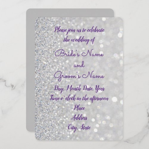 Sparkling Star Foil Wedding Invitation Foil Invitation