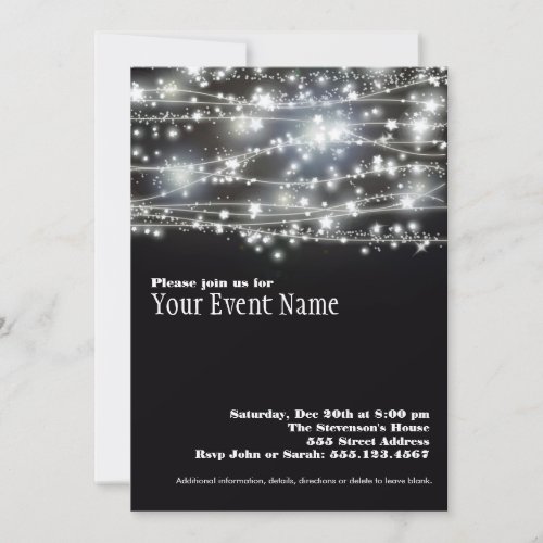Sparkling Star Holiday Celebration Invitation Card