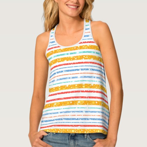 Sparkling Starry Lines Womens Tank Top