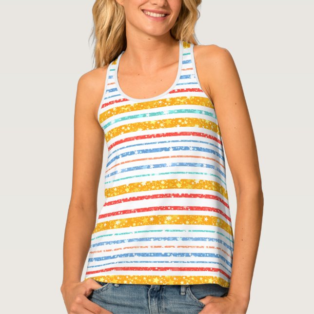 Sparkling Starry Lines Women's Tank Top (Front)
