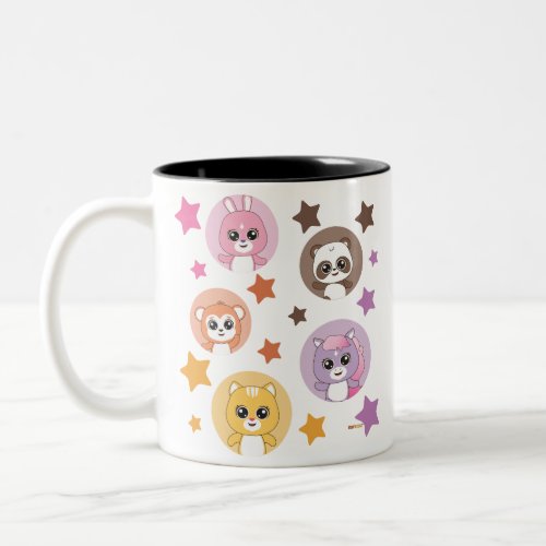 Sparkling Stars and Cute Animal Faces Mug