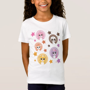 Sparkling Stars and Cute Animal Faces T-Shirt