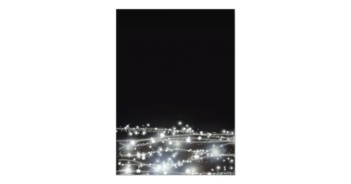 Sparkling Stars Black and White Party Invitation | Zazzle.com