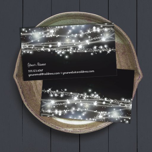 Customizable Sparkling Stars Business Card