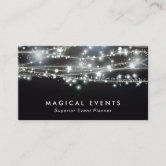 Elegant White Event Planning Business 3 Photos Business Card