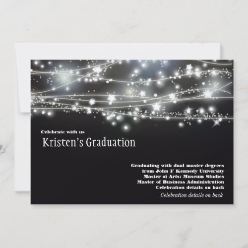 Sparkling Stars Graduation Invitation Invites