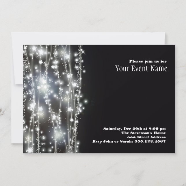 Sparkling Stars Invitation (Front)