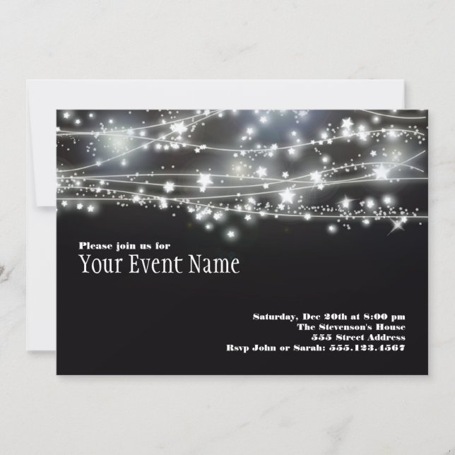 Sparkling Stars Invitation (Front)