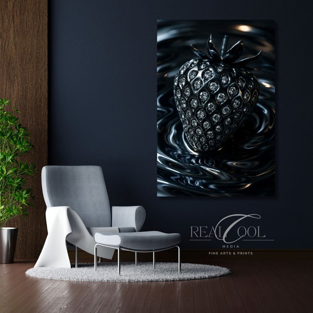 Sparkling Strawberry Fruit in Glossy Liquid Metal Poster (Creator Uploaded)