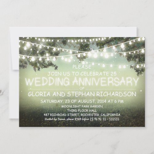sparkling string lights wedding anniversary INVITE