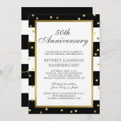 Sparkling Stripes | 50th Wedding Anniversary Party Invitation (Front/Back)