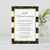 Sparkling Stripes | 50th Wedding Anniversary Party Invitation (Standing Front)