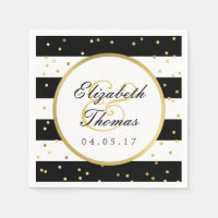 Sparkling Stripes | Elegant Wedding Napkin