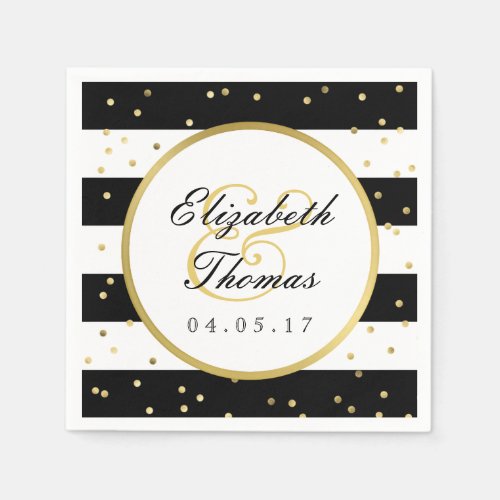 Sparkling Stripes  Elegant Wedding Napkin