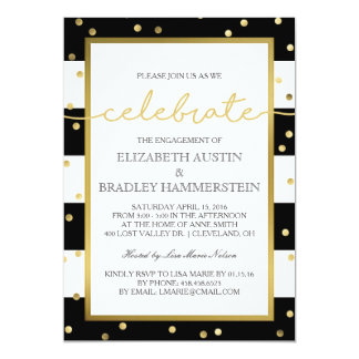 Sparkling Stripes | Engagement Party Invitation