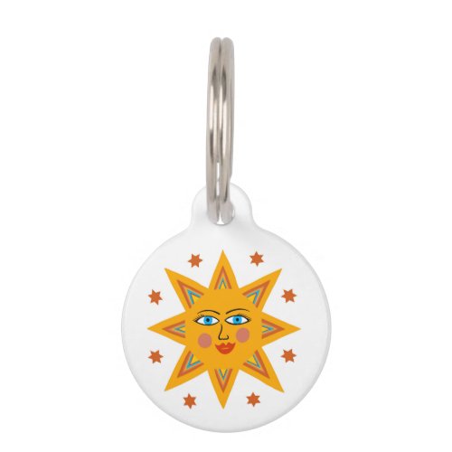 Sparkling Sun Cute Colorful  Fun  CUSTOM Pet ID Tag