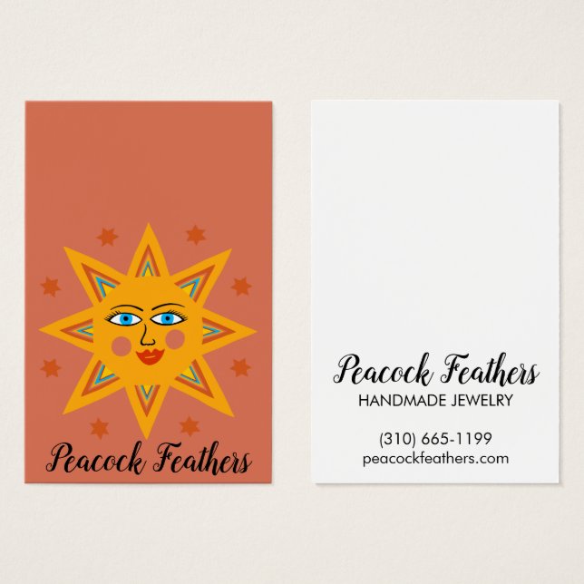 Sparkling Sun Earring Necklace Jewelry DisplayCard (Front & Back)