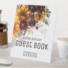 Sparkling Sun & Wine Guest Book Pedestal Sign