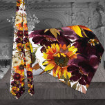 Sparkling Sun & Wine Wedding Neck Tie<br><div class="desc">A sparkling sunflowers and wine burgundy peonies watercolor floral wedding neck tie featuring watercolor painted florals of peonies in bloom on an ecru natural watercolor wash background. This blush pink,  and white floral wedding neck tie is suitable for any occasion.</div>