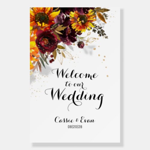 Sparkling Sun  Wine Welcome Wedding 24 x 36 Inch  Foam Board