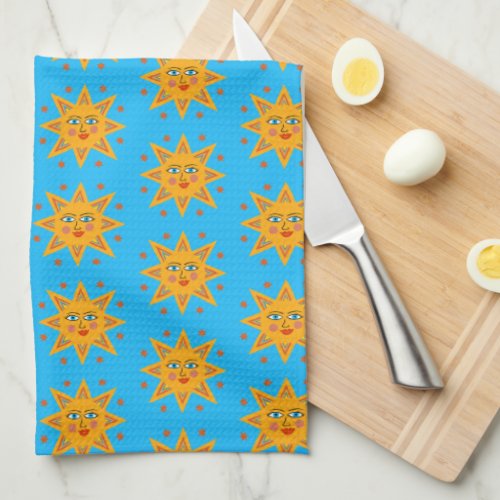 Sparkling Suns Cute and Charming Pattern  Kitchen Towel