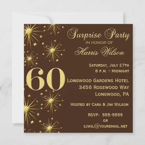 Sparkling Surprise 60th Birthday Invitations