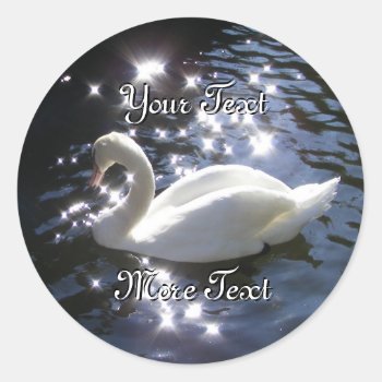 Sparkling Swan Stickers by Customizables at Zazzle